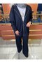 Premium Stone Embroidered Suit Navy Blue - 4