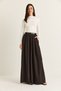 Women's Bitter Coffee High Waist Pleated Belted Palazzo Fabric Skirt Trousers 1122 60286550 - 2
