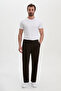 Straight Oversize Drawstring Pleated Wide Leg Men's Trousers Dark Brown - 38349.26Y - 3