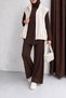 3-Piece Set with Vest - Ecru & Brown - 2