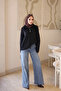 Black Shirt Collar Angora Soft Knit Sweater - 3