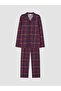 Girls' Pajama Set Plaid Patterned Long Sleeve Buttoned Bottom Top Comfortable 2 Piece Set