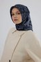 Twill Silk Scarf 53006 Dark Navy Blue Black - 4
