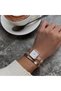 Dw Lettering Printed Rose Gold Color Steel Handcuff Bracelet – Tarnish-Free Stainless Stylish Design Minimal Women's Jewelry - 2