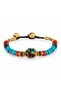 Turquoise Red Beaded Gold Detailed Adjustable Design Bracelet - 2