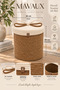 Christmas Wicker Rope Decorative 30X30 Covered Wicker Rope Basket Mesh Rope Basket Organizer Storage Box Home Office Kitchen Bathroom Bedroom Multipurpose - 4