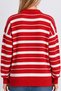 Polo Collar Striped Knit Sweater Lnt0045 Red Ecru - 4