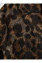 Brown Leopard Patterned Women's Cashmere Coat with Belt - 3