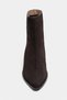Aztek Bitter Brown Suede Leather Pointed Toe Block Heel Women's Boots - 5