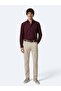 Burgundy Plain Regular Fit Long Woven Casual 100% Cotton Shirt - 3