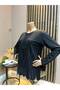 Women's Middle Age and Above Laser Cut Aden Shiny Winter Mother's Cotton Dress - 2
