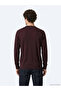 Burgundy Plain Knitted Wool Blend Sweater - 6