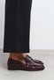 Capri Burgundy Waterway Crocodile Genuine Leather Saddler Drawstring Detail Flat Sole Women's Loafer - 3