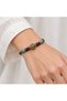Turquoise Red Beaded Brown String Gold Detailed Ethnic Patterned Women's Bracelet
