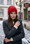Women's Winter Knitwear Beanie Plain Knit Fold Detailed Soft Textured Beanie - 5
