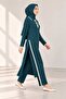 Women's Polo Collar Textured 2-Piece Tunic and Pants Knitwear Set - 2