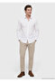 White Striped Regular Fit Long Woven Classic 100% Cotton Shirt - 4