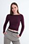 Kayık Neckline Gathered Blouse B06105