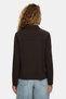 Bernie dark brown polo collar cotton loose fit women's pike sweatshirt with metal logo - 4