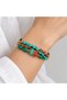 Turquoise Beaded Multi-Row Bracelet with Gold Detail and Ethnic Pattern for Women