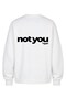 Unisex Oversize Sweatshirt Not You Again Printed White – Crew Neck, 3 Thread Raster Fleece - 5
