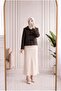 Minaşah Button Floral Embroidered Collared Knitwear Cardigan-Kr6029 Dark Brown