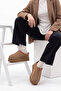 Women's Fur Lined Thick Sole Closed Front Daily Winter Slippers Furenta Camel Suede - 2