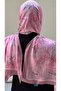 Pink Zeyna Pattern Bamboo Kraş Shawl - 3