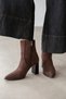 Frida Women's Heeled Suede Boots Brown - 3