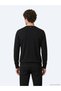 Black Plain Knit Wool Blended Sweater - 6