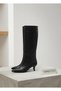 Women's Zipperless Pull-On Boots with Studded Heel, Stitched Heel, 5 cm Heel Height - 4