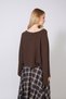 Bat Sleeve Boat Neck Tricot Cloak Brown - 5