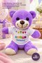 10 Pieces of Plush Teddy Bears – 25 cm Birthday Gift with Happy Birthday T-Shirt, Purple Soft Plush, Birthday Bear Plush