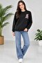Printed Fitted Teddy Bear Sweatshirt