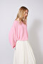 Bat Sleeve Boat Neck Tricot Cloak Pink - 3