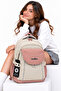 Water Resistant Fabric School Bag Unisex Daily School Backpack 2602 Beige-Powder - 5