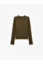 Cotton Slim Fit Crew Neck Layered Long Sleeve Basic Camisole T-Shirt - 2