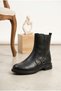 Women's Short Heeled Ankle Boots with Zipper and Buckle Detail, Comfortable Sole, Stylish Daily Winter Leather Boots - 3