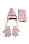 Kitti 4-8 Years Old Girls' Lined Scarf, Beanie, Gloves 3-Piece Set - 2