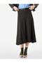 Viscose Blend Diamond Patterned Bell Cut Flared Midi Skirt - 4