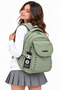 Water Resistant Fabric School Bag Unisex Daily School Backpack 2602 Khaki - 3