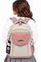 Water Resistant Fabric School Bag Unisex Daily School Backpack 2602 Beige-Powder - 2