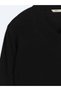 Black Plain Knit Wool Blended Sweater - 8