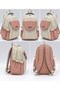 Water Resistant Fabric School Bag Unisex Daily School Backpack 2602 Beige-Powder - 6