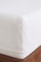 White Eucalyptus Double Elastic Bed Sheet Set 160X200 cm - 3 Pieces - 4