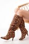 Zri̇n-20011 Premium Leopard Thin Heeled Women's Boots - 4