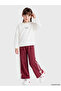 Burgundy Striped Soft Touch Girls' Sweatpants - 8