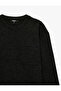 Long Sleeve Comfortable Fit Viscose Blend Half-Zip Sweatshirt - 3