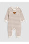 Beige Striped Baby Boy Jumpsuit - 8