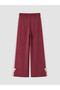 Burgundy Striped Soft Touch Girls' Sweatpants - 4